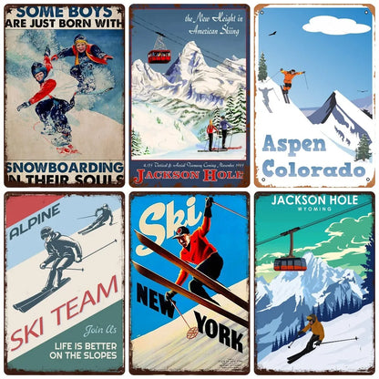 Vintage Ski Patrol Metal Posters