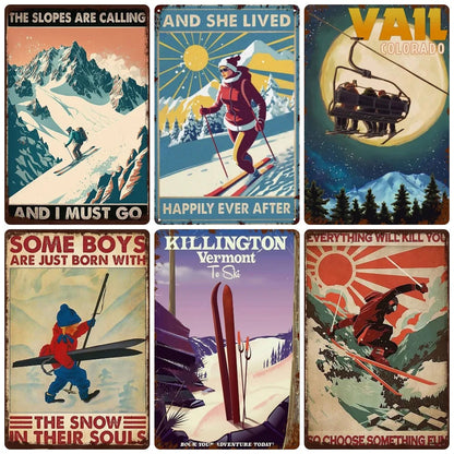 Vintage Ski Patrol Metal Posters