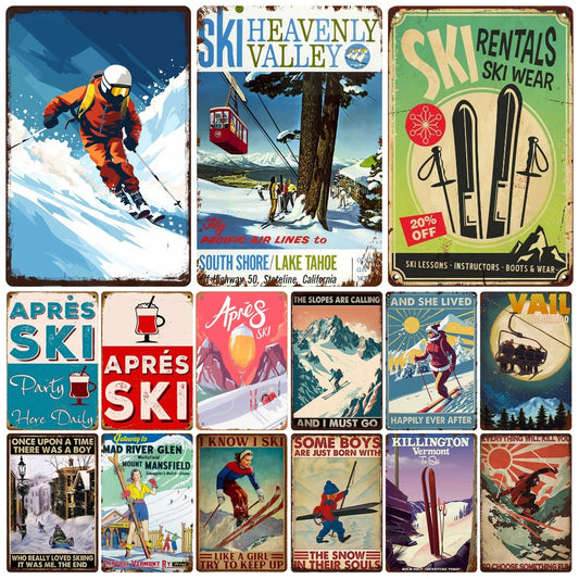 Vintage Ski Patrol Metal Posters