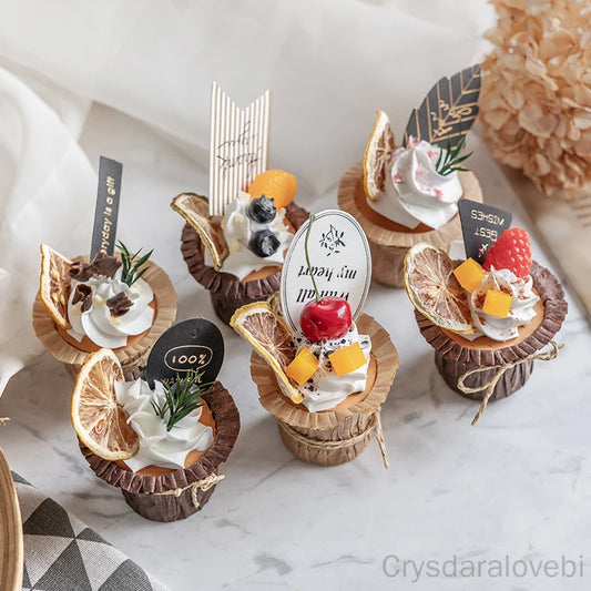 Artificial Decorative Fruit Cupcakes